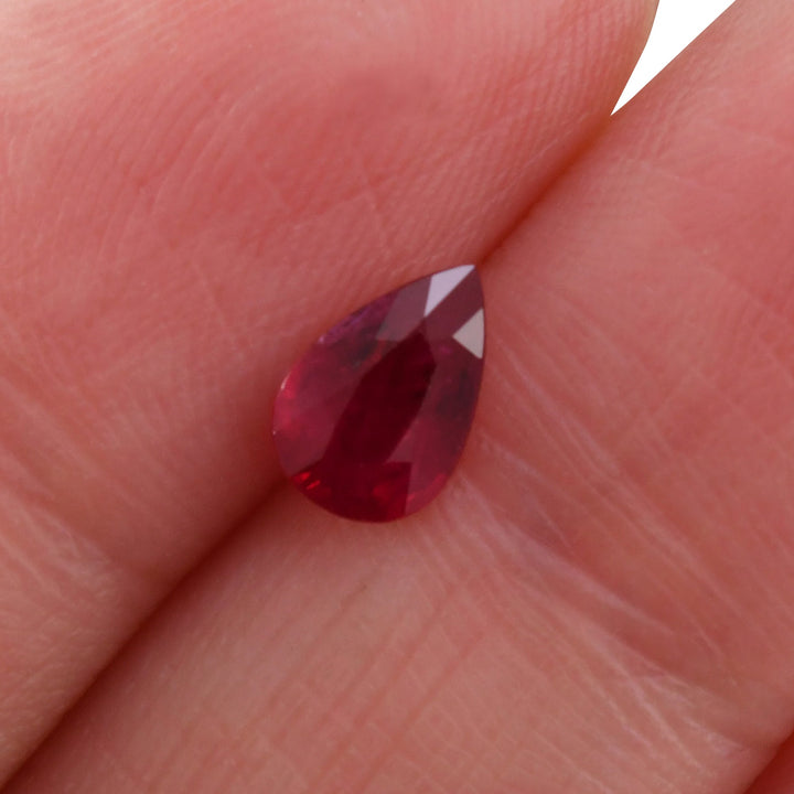 1.00 Carat Red MOZAMBIQUE Pear Ruby