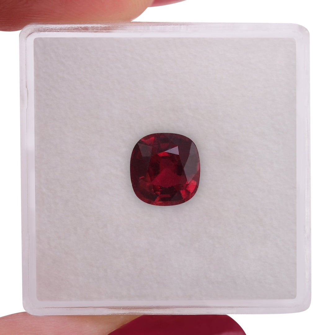 1.63 Carat Red MOZAMBICAN Cushion Ruby GIA