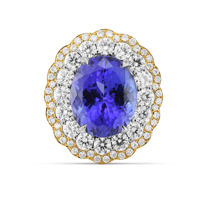 Leibish Tanzanite Floral Halo Ring