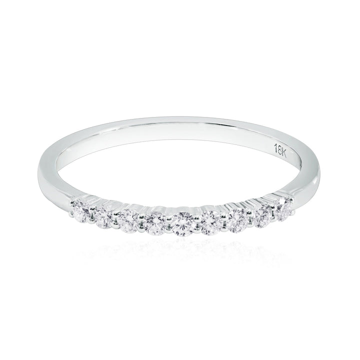 Leibish White Diamond 9 Stone Diamond Band Ring