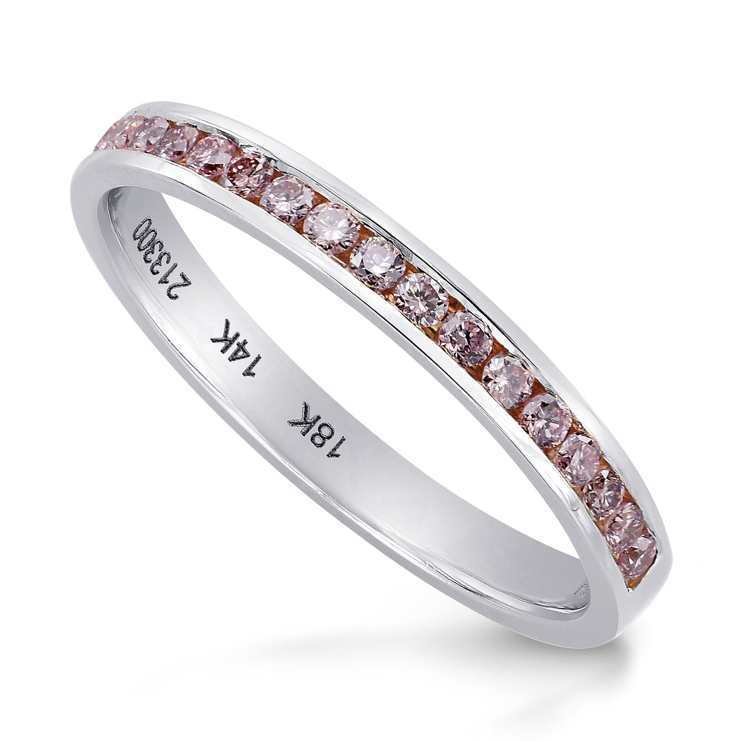 Leibish Fancy Light Pink Diamond Channel-set Wedding Band