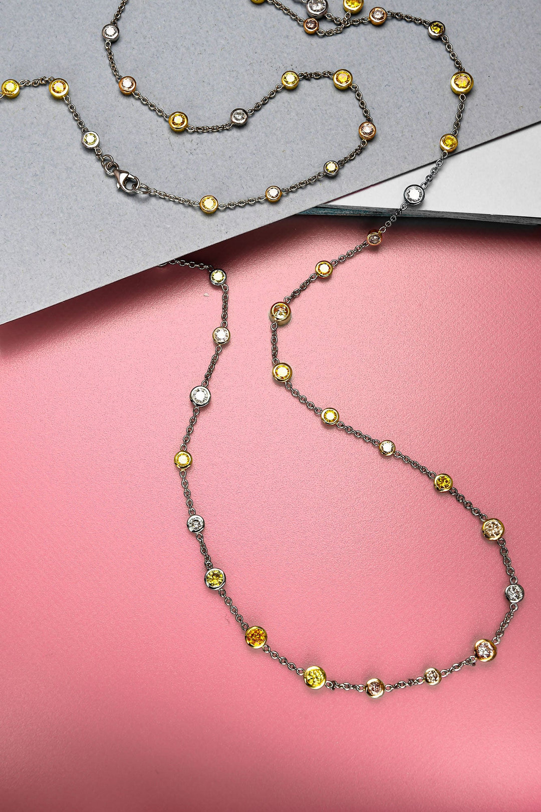 Leibish Mix Color Brilliants Diamond Necklace