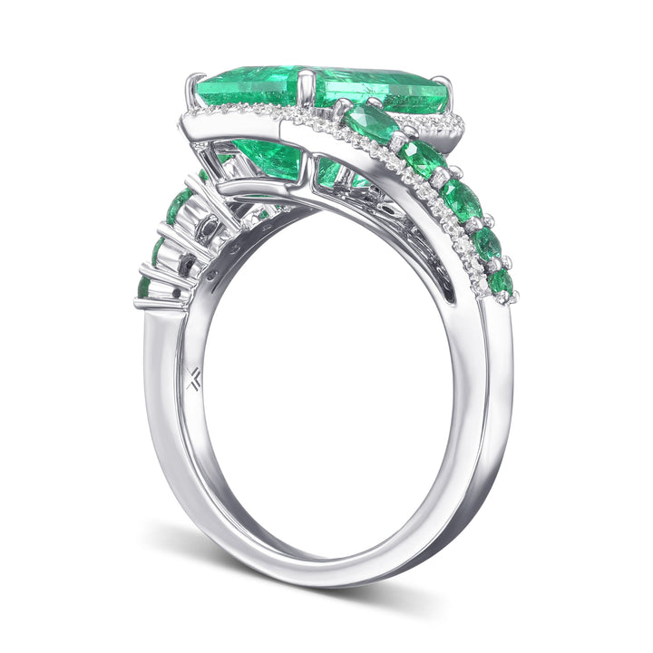 Leibish Couture Muzo Emerald and Diamond Ring