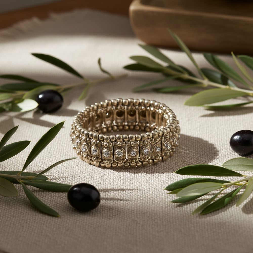 Linen with Olive Branches