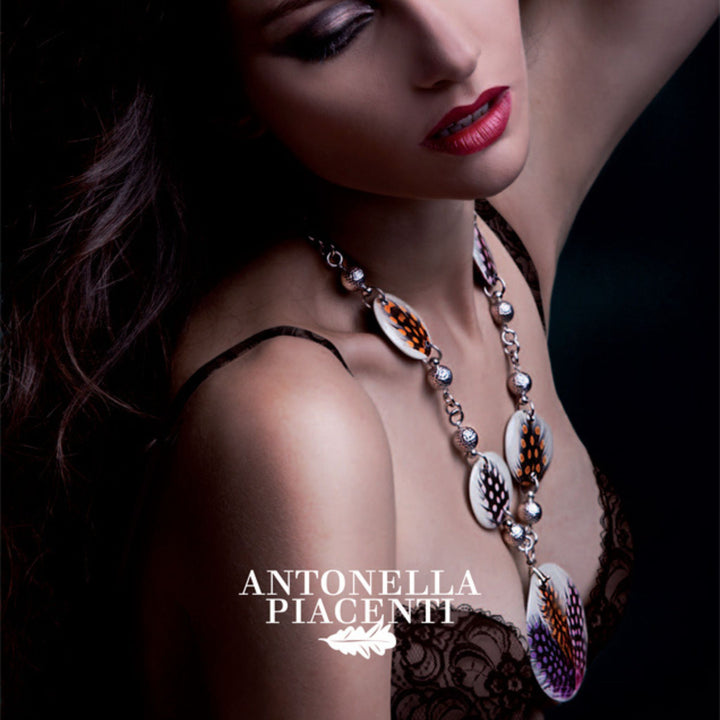 Antonella Piacenti Batik Halskette Anhänger 925 Silber