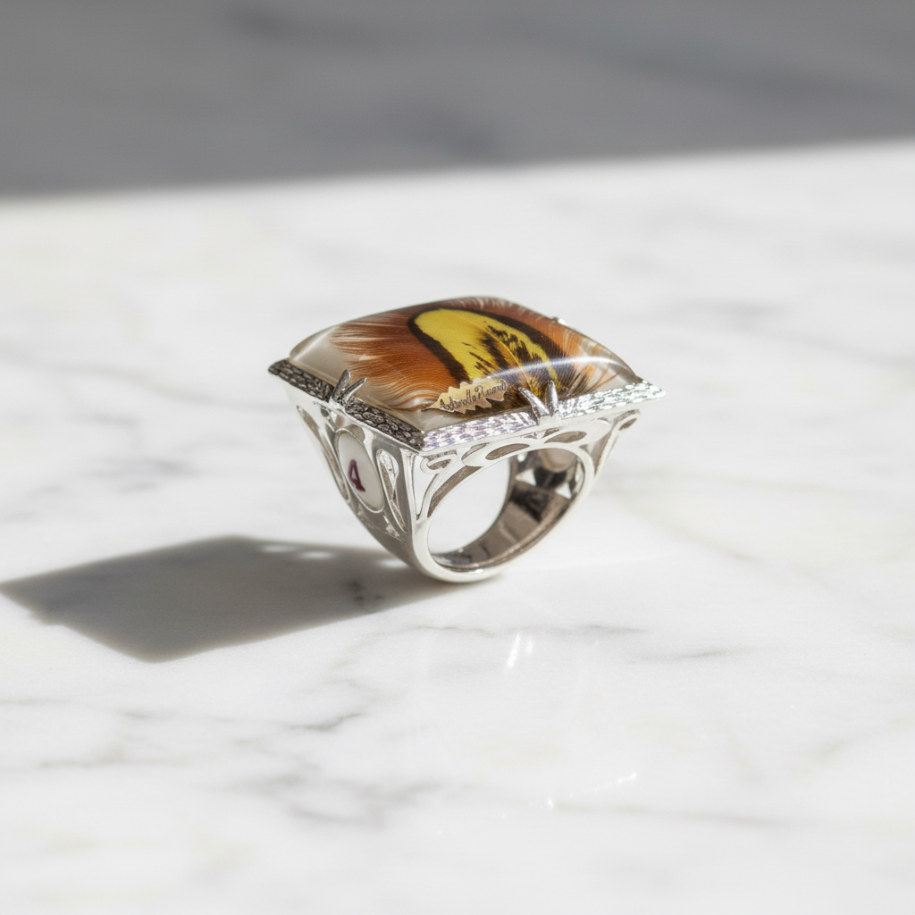 Piuma Ring on Marble