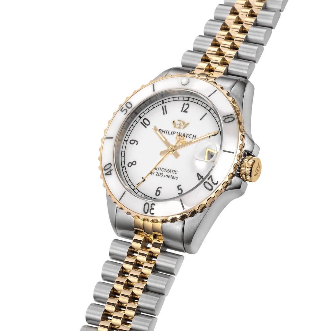 Philip Watch Caribe Swiss Made Diving Two Tone Ladies Automatic