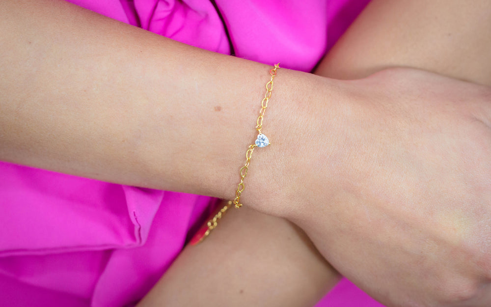 Georgini Bracelet Georgini Sweetheart Heart Chain Bracelet Gold Brand