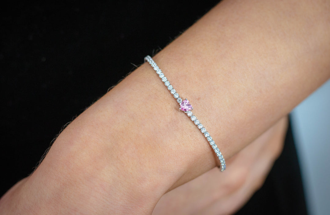 Georgini Bracelet Georgini Sweetheart Tennis Bracelet Silver 18cm Brand